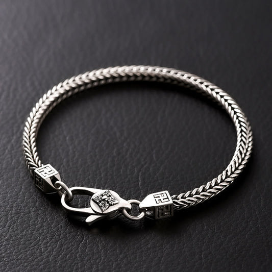 Armband mit Buddha-Steinen, tibetischem Doppel-Dorje, Vajra, Hakenkreuz, spiritueller Kraftkette