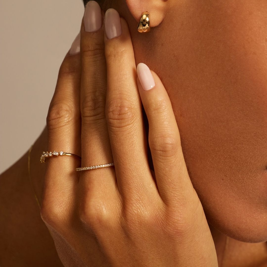 Halber Ewigkeitsring aus Gold im Diamant-Stil