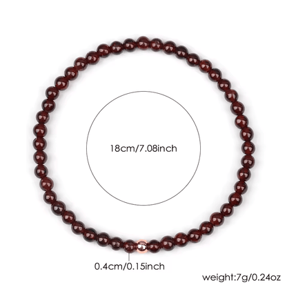 Natural Garnet Beaded Bracelet