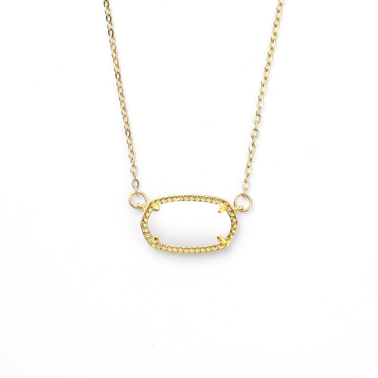Oval Birthstone Pendant Necklace