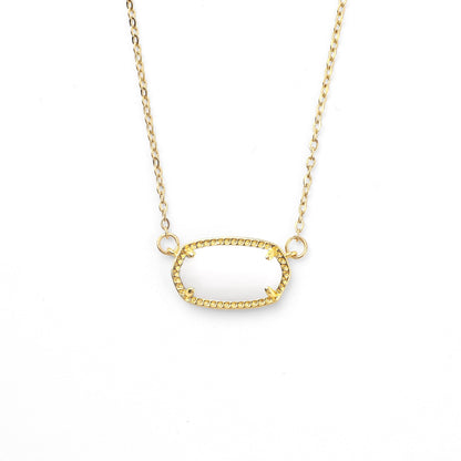 Oval Birthstone Pendant Necklace