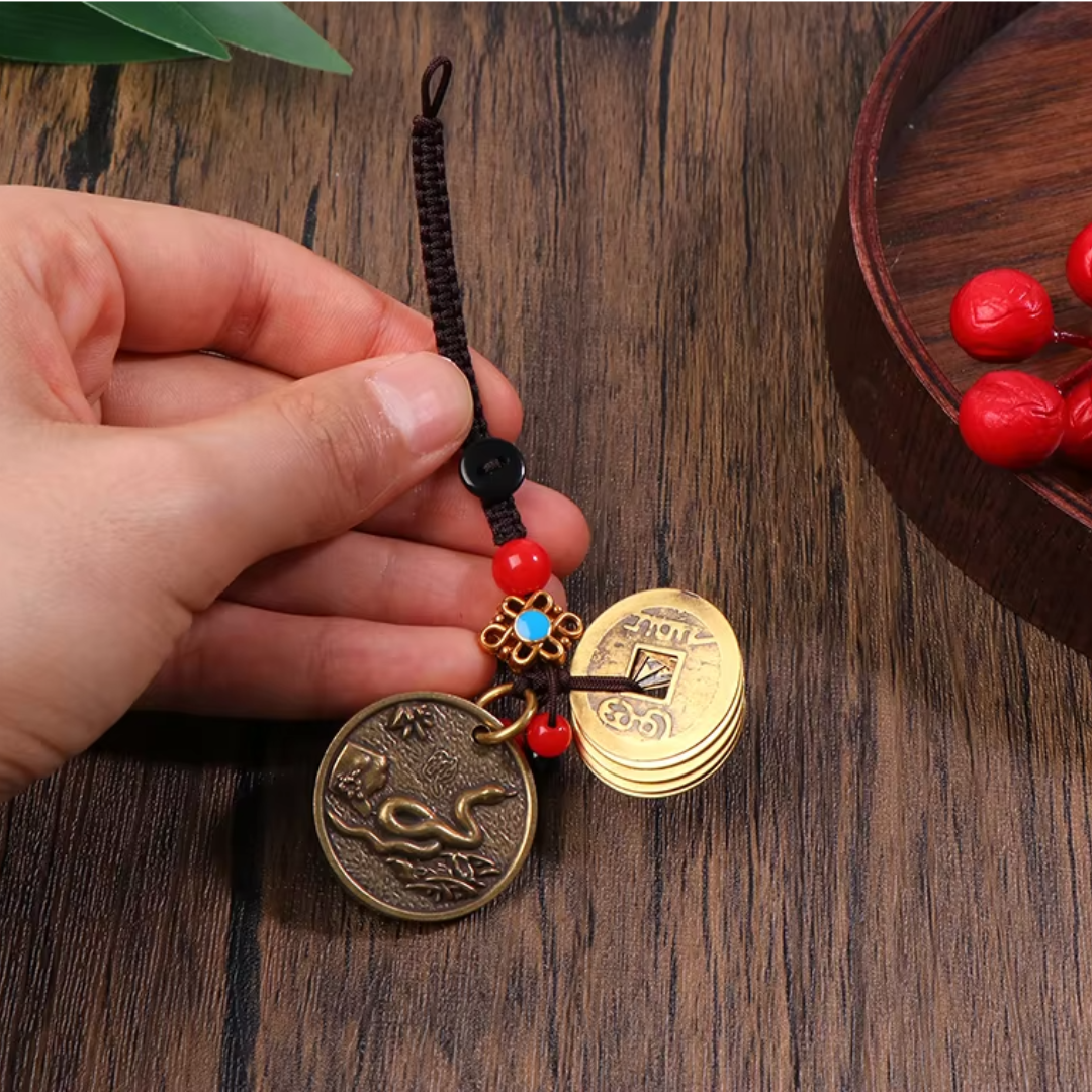 2025 Year of the Snake Brass Coin Keychain