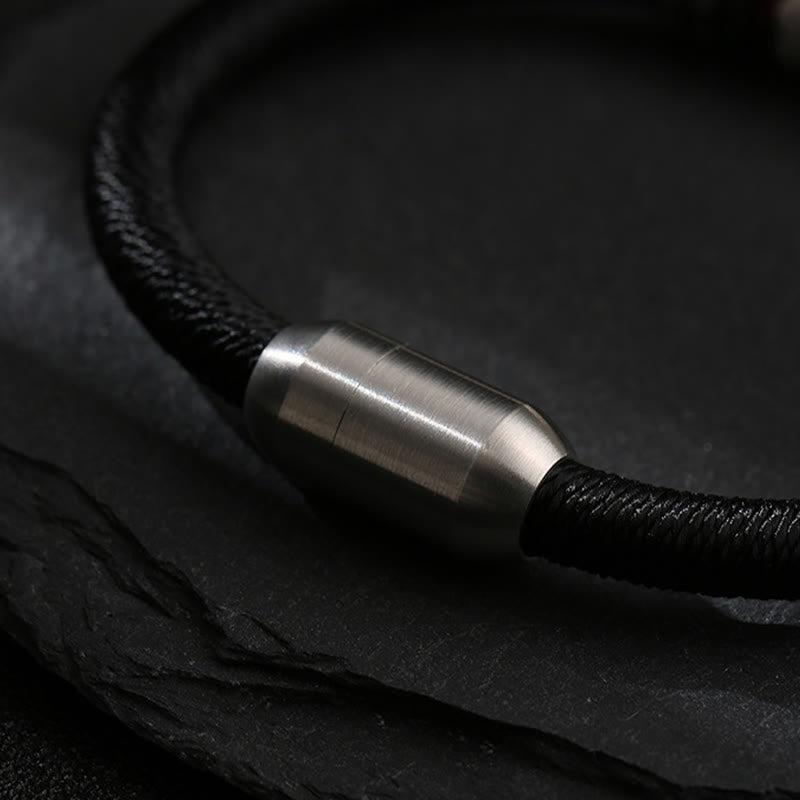 Pulsera con hebilla magnética de la paz Om Mani Padme Hum en plata de ley 999 con piedras de Buda