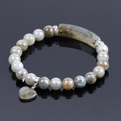 Buddha Stones Naturquarz Liebesherz Heilperlen Armband