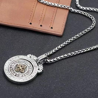 Collar con colgante de piedra de Buda tibetano Om Mani Padme Hum, doble dorje, vajra, giratorio, pureza y paz. 