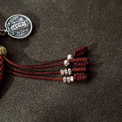 Pulsera trenzada de plata de ley 925 con cinco direcciones, dioses de la riqueza y la protección de la suerte, hecha a mano con piedras de Buda 