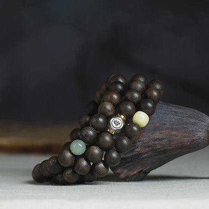 Buddha Stones 925 Sterling Silber Chinesisches Sternzeichen Natal Buddha Kalimantan Adlerholz Jade Bernstein 999 Gold Roter Achat Balance Armband