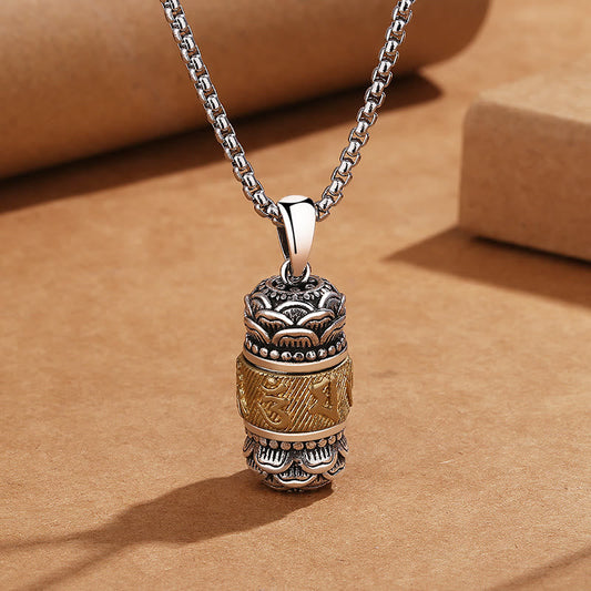 Collar con colgante de cuerda de cuero con cadena de sabiduría y pureza tallada con piedras de Buda del Tíbet Om Mani Padme Hum