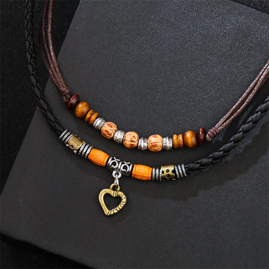 Pulsera con colgante y cuentas curativas con diseño de corazón de amor y piedras de Buda