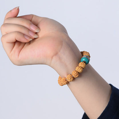 Buddha-Steine ​​Tibet Rudraksha Bodhi Samen Reichtum Glücksbringer Armband