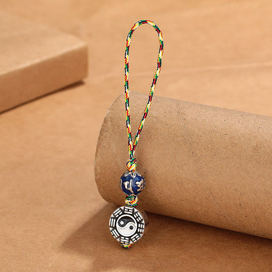 Llavero de armonía de cobre con piedras de Buda, símbolo de Yin Yang, Om Mani Padme Hum Bagua