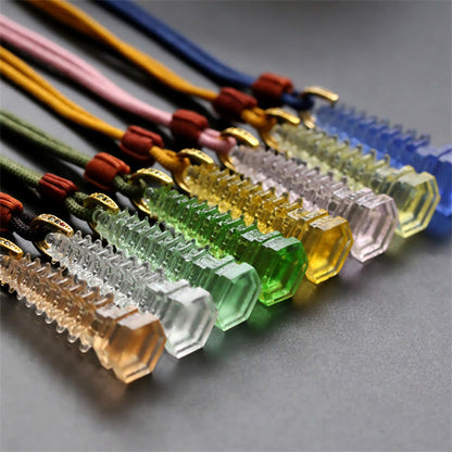 Collar de la sabiduría de la antigua pagoda Liuli con piedras de Buda 