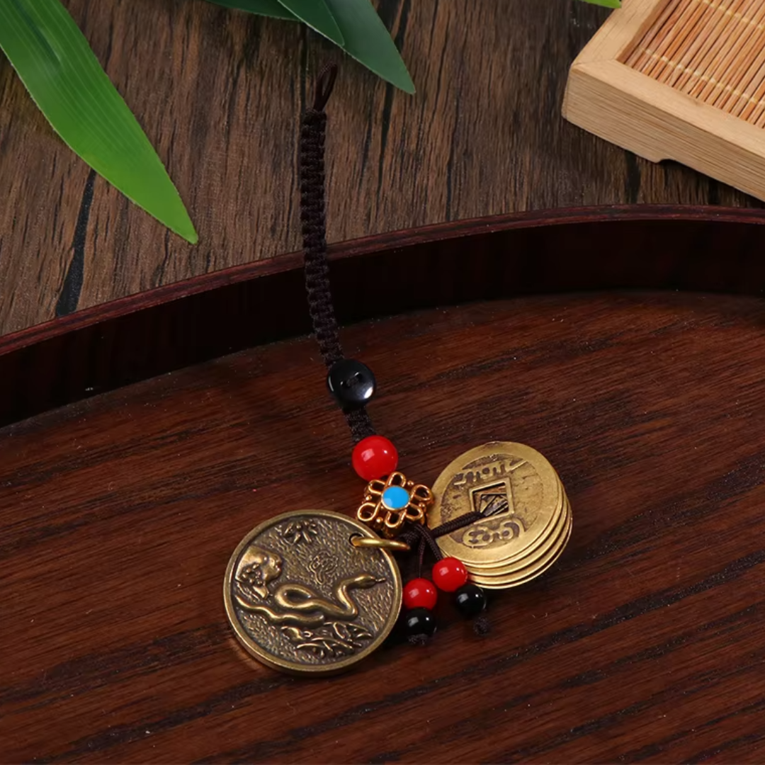 2025 Year of the Snake Brass Coin Keychain