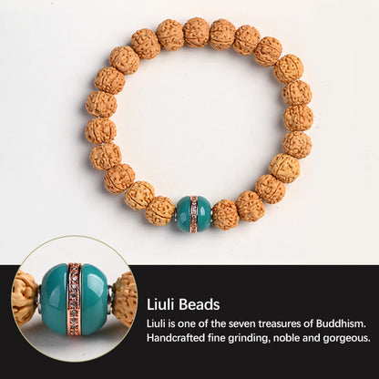 Buddha-Steine ​​Tibet Rudraksha Bodhi Samen Reichtum Glücksbringer Armband