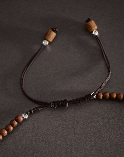 Charm Tibetan Dzi Beads Handcrafted Sandalwood Western-Style Pendant