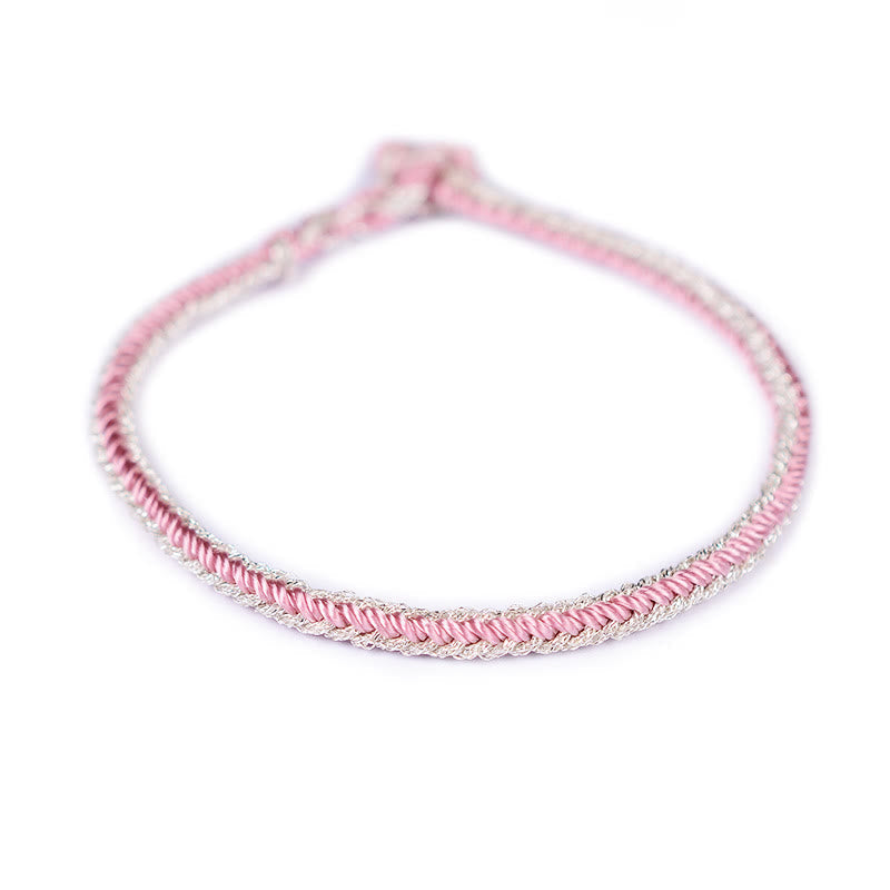 Pulsera de nudo de la paz de ocho hilos hecha a mano con cuerda bicolor de piedras de Buda