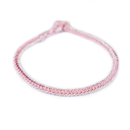 Pulsera de nudo de la paz de ocho hilos hecha a mano con cuerda bicolor de piedras de Buda