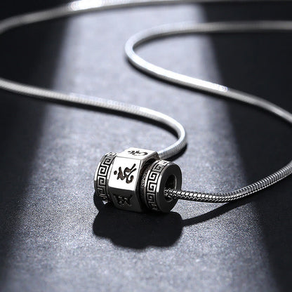Collar con colgante giratorio de piedra de Buda tibetano Om Mani Padme Hum