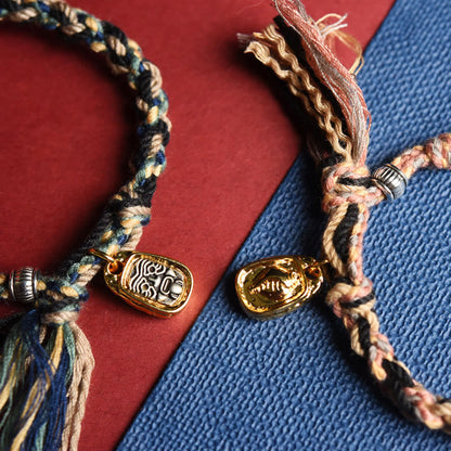 Pulsera hecha a mano con piedras de Buda Zakiram, diosa de la riqueza, Om Mani Padme Hum y la paz. 
