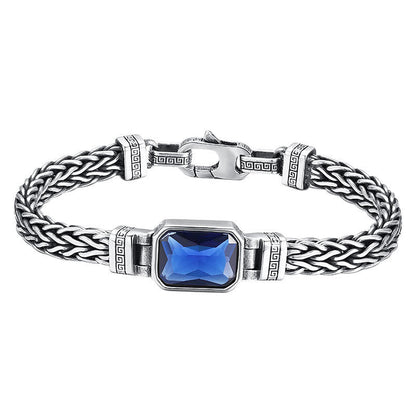 Pulsera con hebilla de riqueza curativa con diseño trenzado de quilla de dragón acrílico azul retro de Buda 