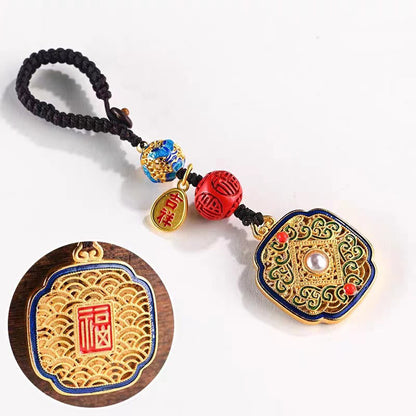 Llavero con dije de Ruyi y bendición del personaje Fu de Buda