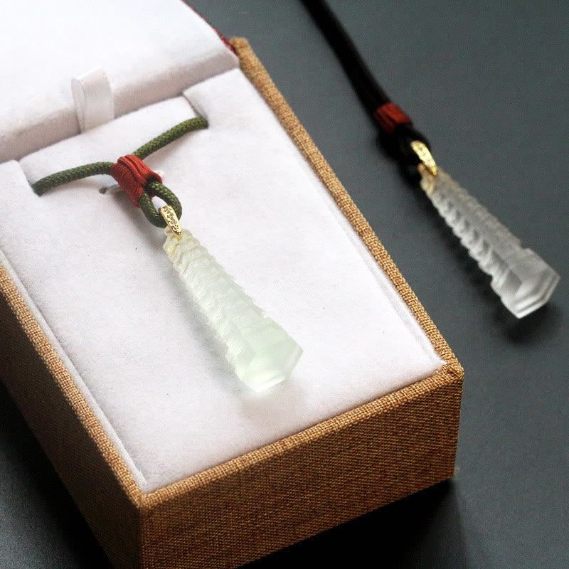 Collar de la sabiduría de la antigua pagoda Liuli con piedras de Buda 