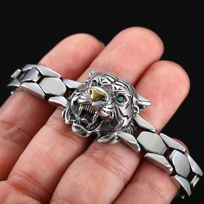 Pulsera curativa con diseño de cabeza de tigre y piedras de Buda