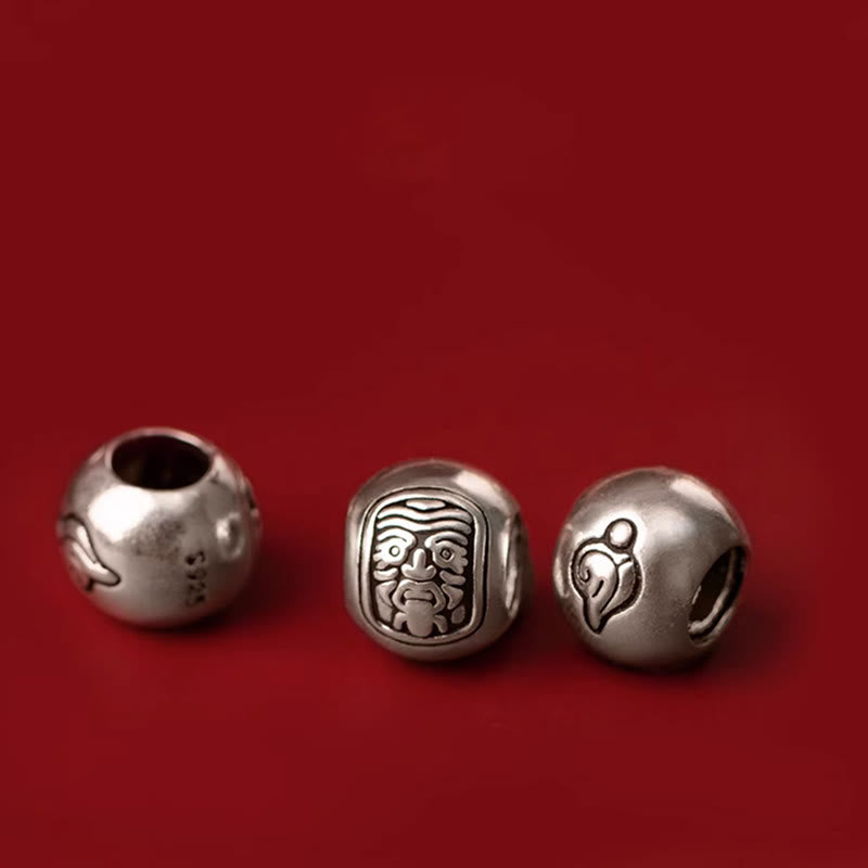 Pulsera de cuerda con piedras de Buda en plata de ley 925, con la diosa de la riqueza y la suerte del zakiram tibetano.