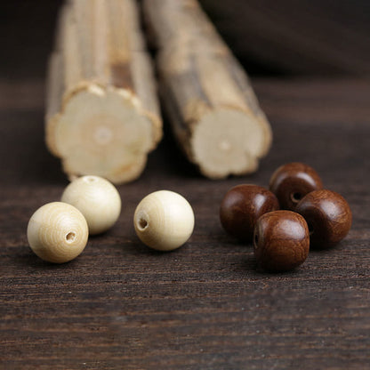 Pulsera de cuentas de bambú y jade hetian de madera de Abelia Biflora natural con piedras de Buda que alejan los malos espíritus 