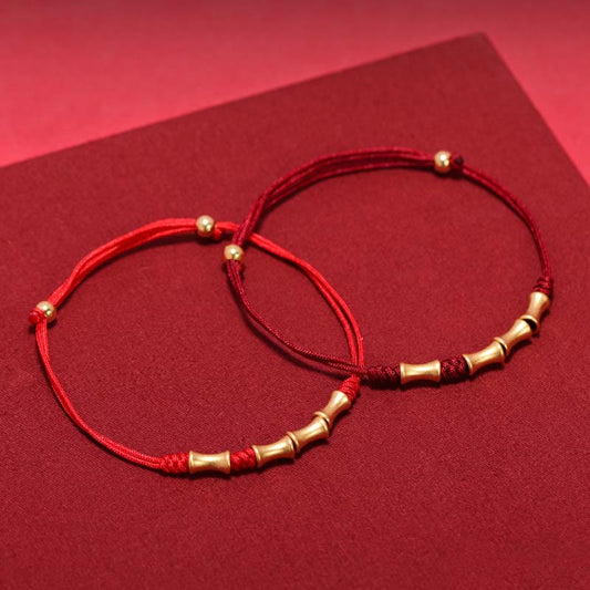 Pulsera trenzada con piedras de Buda en plata de ley 925 con diseño de bambú y protección de la suerte 