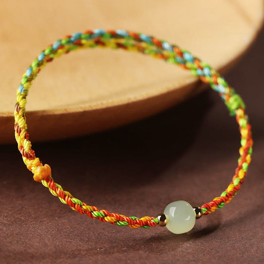 Pulsera de cuentas de jade de la suerte con piedras de Buda de colores 