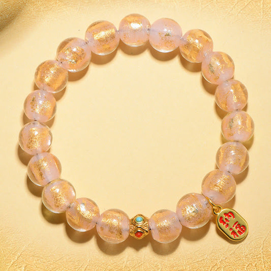 Pulsera con abalorios de Buda, incienso tibetano, ceniza, liuli, vidrio, suerte, personaje Fu