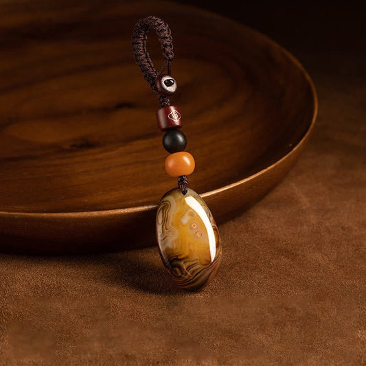 Llavero con piedra de sardónice al azar de Buddha Stones