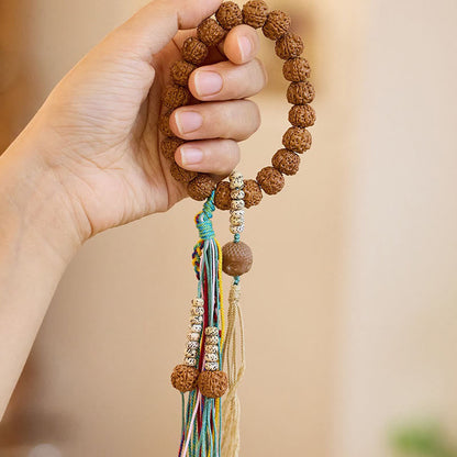 Pulsera tibetana de Rudraksha Bodhi con piedras de Buda y semillas de Bodhi.