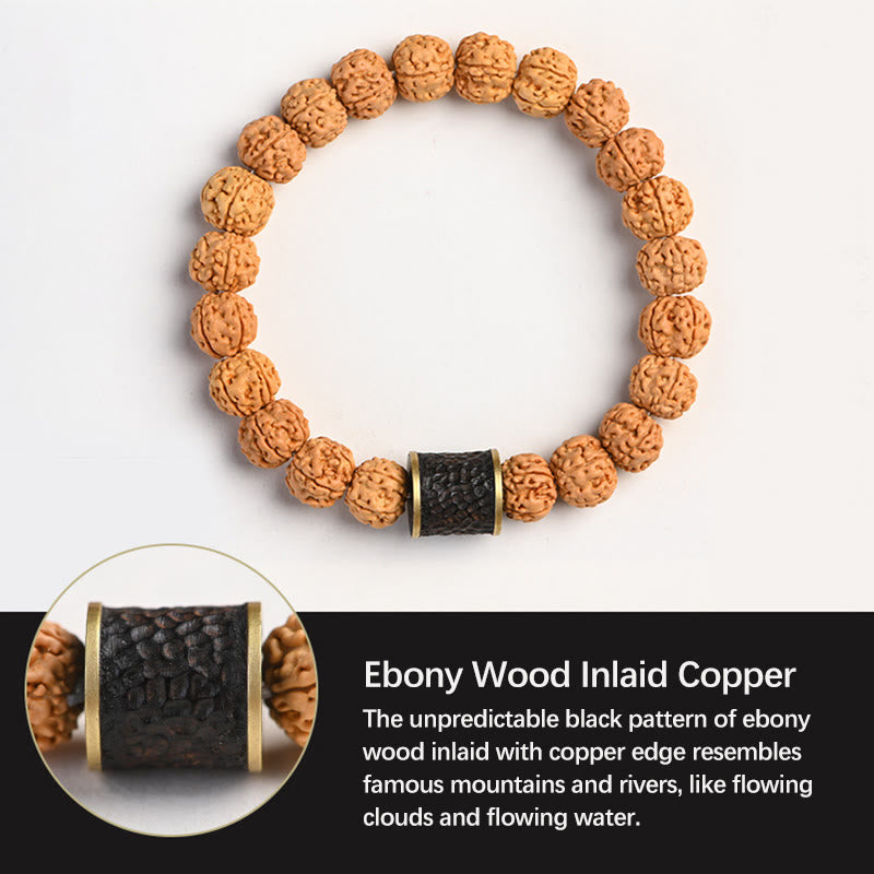 Buddha-Steine ​​Tibet Rudraksha Bodhi Samen Reichtum Glücksbringer Armband