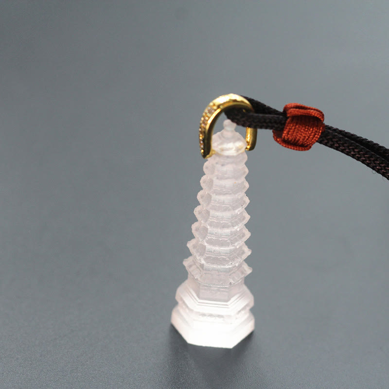 Collar de la sabiduría de la antigua pagoda Liuli con piedras de Buda 