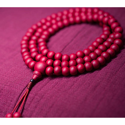 Buddha Stones 108 Mala Beads Natural Abelia Biflora Wood Protection Bracelet