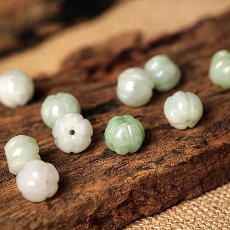 Pulsera trenzada con cuentas de calabaza y hebilla de paz de jade blanco y piedras de Buda para bendición de la suerte