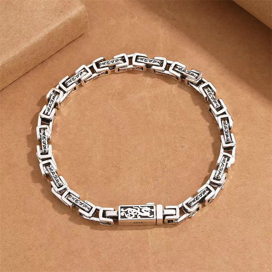 Buddha-Steine ​​Drache Om Mani Padme Hum Graviertes Kupfer-Armband mit Glücks- und Erfolgssymbol