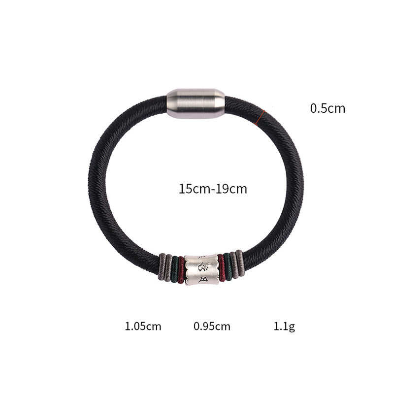 Pulsera con hebilla magnética de la paz Om Mani Padme Hum en plata de ley 999 con piedras de Buda