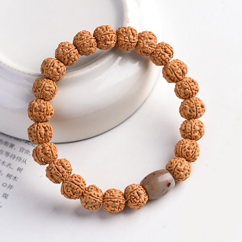 Buddha-Steine ​​Tibet Rudraksha Bodhi Samen Reichtum Glücksbringer Armband