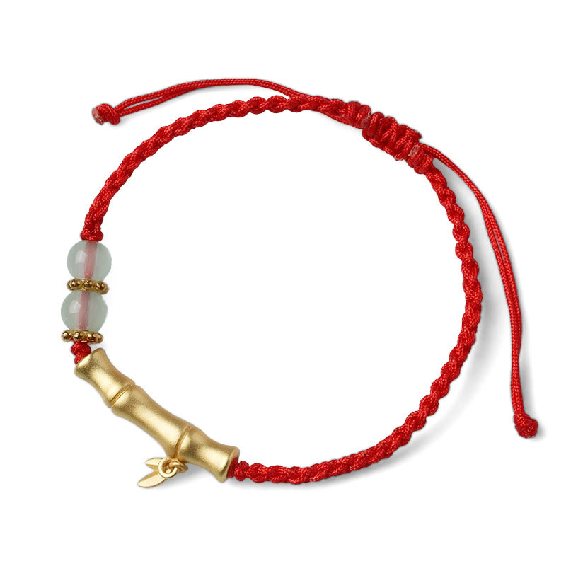 Pulsera trenzada con diseño de bambú y piedras de Buda para la suerte y la fuerza 