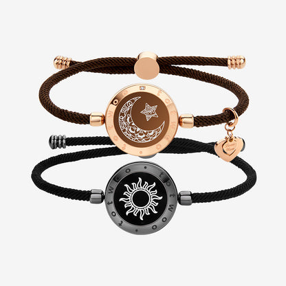 Sun&Moon Touch Bracelets with Milan Rope (Black+Brown)