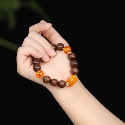 Buddha-Steine, natürliches Phoebe Zhennan-Holz, Om Mani Padme Hum, Gott des Reichtums, Kristall-Schutzarmband