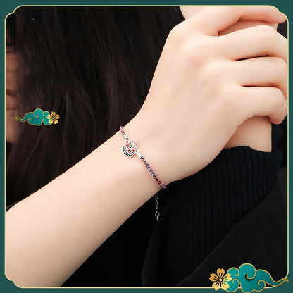 Buddha Stones 925 Sterling Silber Zongzi Muster Glück Mehrfarbig Handgefertigtes Armband 