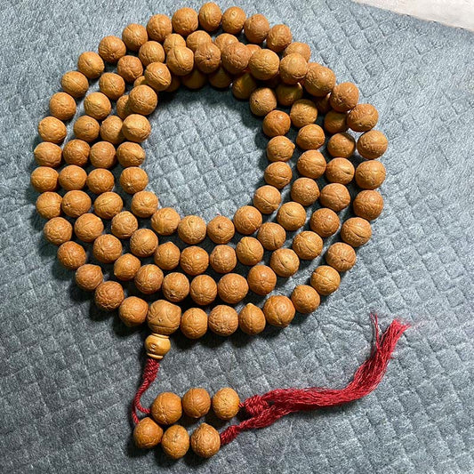 Pulsera con borlas de 108 cuentas de Mala Bodhi de Nepal, con semillas de Buda y riqueza 