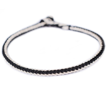 Pulsera de nudo de la paz de ocho hilos hecha a mano con cuerda bicolor de piedras de Buda