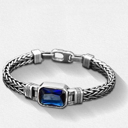 Pulsera con hebilla de riqueza curativa con diseño trenzado de quilla de dragón acrílico azul retro de Buda 