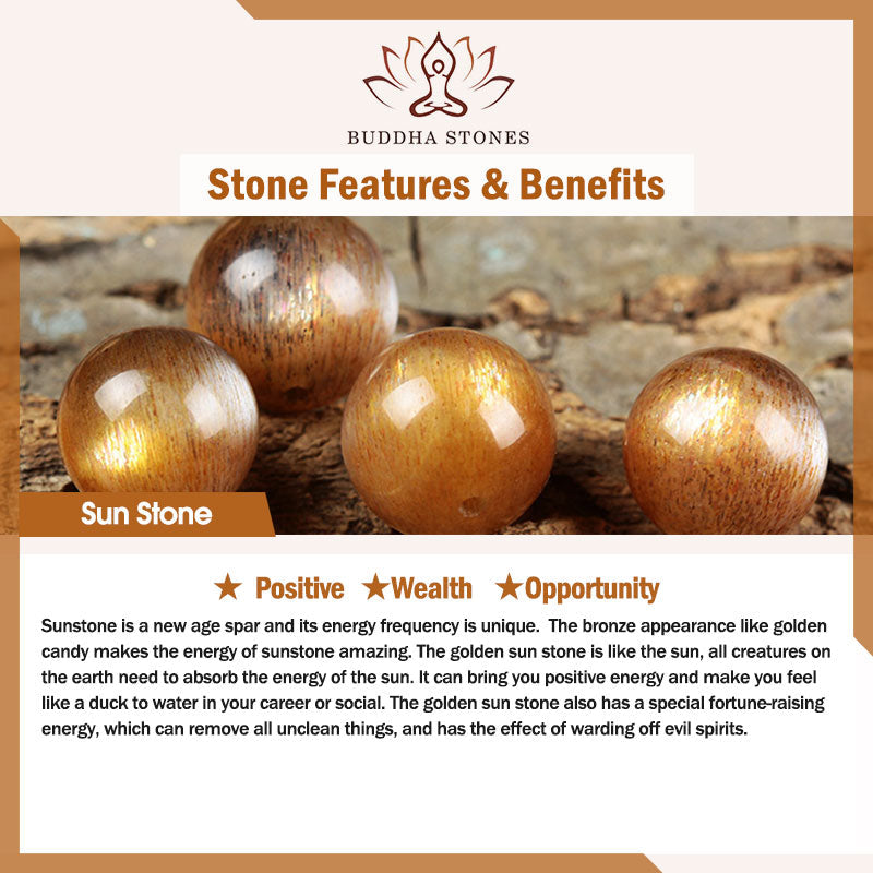 Buddha Stones Sonnenstein Positives Armband 