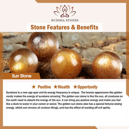 Buddha Stones Sonnenstein Positives Armband 